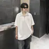 Camisa tipo polo con cuello camisero, manga corta, estilo Old Money, marca de moda, a rayas, camiseta holgada de gran tamaño para hombre, estilo verano