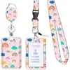 Lanyard floral de poliéster para transferencia térmica mariposa aleación de zinc hebilla de liberación fácil impresión fácil portatarjeta de identificación