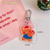 Estilo Ins Japonés y Coreano Lindo Dibujo Animado Navideño Cadena de Llavero Acrílico Colgador Pequeño Corazón de Chica Accesorios de Ropa