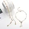 Joyería transfronteriza europea y americana: tobillera de tobillo con borlas de estrella multicapa para playa de verano, accesorio para el pie de aleación con diseño de moda