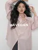 Camisa de Proteção Solar Havegan/Tencel para Mulheres, Novo Estilo Verão 2026, Seda Manga Longa Design Solto