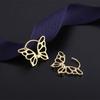 Aretes de Elfo Insecto Hueco Diseñados para Mujeres, Ventas Directas de Fábrica, Moda Coreana de Bosque, Aretes Pequeños de Mariposa de Celebridad de Internet