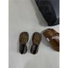 Sapatos de Couro Pequenos Loafers Femininos de Salto Alto Espesso e Solado Grosso para Primavera e Outono de 2024, Sapato de Camada Única com Salto Médio e Bico Redondo Estampa de Leopardo