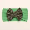 Nueva Diadema Elástica de Nylon para Bebé Otoño Europeo y Americano Accesorios para el Cabello a Cuadros de Terciopelo Dorado Diadema para Bebé