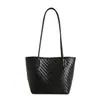 Bolsa tote feminina de trama estilo coreano para o dia a dia, alça de ombro única e transversal, nova moda outono 2026