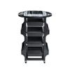 Carrito de Salón de Peluquería Barbería Moderno Simple de Cinco Capas de Plástico Negro Carrito de Salón Carrito para Herramientas de Peluquería Carrito de Belleza