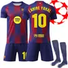 2526 Camiseta de Messi #10 Yamal, Barcelona local amarillo #14 Rashford Kit de fútbol Champions League