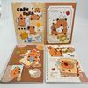 Caderno A5 Capivara Hot Stamping Espiral Superfície de Cartão Urso Café Porquinho da Índia Aquático Caderno de Linhas Horizontais Nota Papelaria Prêmios