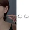 Pendientes y Aretes de Plata de Ley S925 de Fujian y Guangdong para Mujer Estilo Nuevo Moda Simple de Gama Alta Pendientes de Aro Lisos de Doble Capa Venta al por Mayor