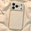 Adecuado para carcasa de teléfono Apple 17 Pro Max iPhone 16, lindo de dibujos animados para mujer, estilo coreano de alta gama, gorro de dormir de lunares, oso