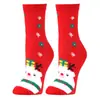 Nuevos Calcetines Navideños de Papá Noel y Muñeco de Nieve de Año Nuevo Transfronterizos de Amazon, Calcetines Rojos, Calcetines Unisex de Media Pantorrilla para el Año de Tu Nacimiento