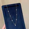 Colar Trevo de Quatro Folhas Estilo Francês Céu Estrelado de Bebê Mulheres Requintado Nicho Temperamento High-end Corrente Colar Borla Versátil Corrente para Clavícula Moderna