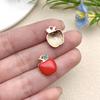 Colgante de Fruta Estéreo Artificial de Resina DIY Fresa Pequeña Naranja Manzana Llavero Pulsera Accesorios de Joyería