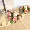 Guirnalda de Candelabro de Flores Silvestres Pequeñas con 3 Rosas Simuladas Decoración del Hogar para el Día de San Valentín Guirnalda de Decoración de Mesa para Halloween