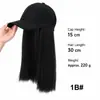 Comercio Exterior Transfronterizo Europeo y Americano Peluca Estilo Bob Sombrero de Celebridad de Internet Cabello Largo Recto Integrado Gorra de Béisbol de Verano Peluca Cubrecabezas