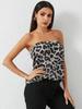 2024 Exportação Europeia e Americana Transfronteiriça Moda de Verão Novo Estilo Sexy de Garota Quente Regata Estampa de Leopardo Tomara que Caia