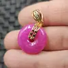 Fivela de Jade Flor de Pessegueiro Pingente de Jade Otimização Pingente Confortável Fivela Rosa Pingente de Colar Pingente de Chave Pingente de Pulseira Atacado