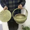 Bolso de mano retro cubierto tejido a mano de bambú Cesta de bambú Cesta de verduras de bambú Cesta de compras Cesta de almacenamiento Estilo frutal Otros