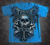 2025 transfronterizo Europa y Estados Unidos nueva camiseta calavera cruz estampada cuello redondo manga corta venta directa de fábrica