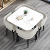 Rock Plate Light Luxury Storage Mesa de Jantar e Cadeira Combinação Pequeno Apartamento Moderno Simples Mesa de Jantar Doméstica Pequena Mesa Redonda Mesa de Jantar e Cadeira