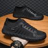 Sapatos Masculinos de Skate Bico Redondo Sapatos Casuais Sapatos de Tecido Masculinos Antiodor Planos Sapatos de Trabalho Slip-on Salto Baixo Resistente ao Desgaste Malha