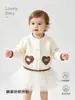 Cardigan de Tricô Macio com Laço Estilo Coreano para Meninas Nova Coleção Primavera/Outono 2026 Suéter Cardigan Estiloso para Bebê