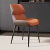 Silla de Comedor de Lujo Nórdico Ligero para Uso Doméstico, Silla Moderna Minimalista con Respaldo, Silla de Cuero Estilo Italiano para Hotel y Restaurante, Taburete, Silla de Muñeca, Modelo Nuevo