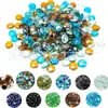 Cuentas Planas de Vidrio de Colores 17-19 mm 1.8 cm-2.0 cm Paisaje Decorativo para Acuario Excavación de Tesoro/Piedra de Vidrio para Estufa DIY