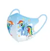 Mascarilla Desechable Protectora 3D de Caballo Arcoíris para Niños de 3 a 12 Años Empaque Individual Mascarilla de Estudiante Pony Polly