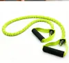 Banda de resistencia de una sola empuñadura con tubo de látex, funda de tela retráctil, cuerda de resistencia anti-rotura, banda de resistencia para fitness, banda elástica de ejercicio, entrenador de resistencia