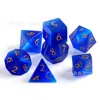 Ventas Directas de Fábrica Set de 7 Piezas Dados Dnd Dungeons and Dragons Ojo de Gato Azul Zafiro Dados Poliedros