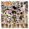 56 pegatinas de colección de gatos terrier de dibujos animados, gato y perro divertidos con texto, expresión, bolsa, equipaje, papelería, pegatinas impermeables transfronterizas