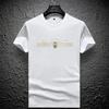 Camiseta Base de Verano para Hombre, Algodón Tencel Europeo, Fresca y Transpirable, con Diamantes Calientes, Manga Corta, Seda de Hielo para Hombre