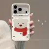 Aplicable a la funda para iPhone 18promax iPhone 18pro Estuche para teléfono Creativo Cobertura total Anticaídas Bufanda Lunares Oso Pequeño