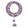 Pulseira de Raiz de Bodhi Roxo Taro Branco Jade Estudante Feminina Duplo Círculo Contas de Bodhi de Mão Rosário Pulseira Atacado
