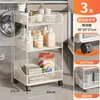 Prateleira de Armazenamento para Banheiro, Prateleira de Armazenamento de Detergente para Roupa Lateral de Máquina de Lavar na Varanda, Prateleira Organizadora em Camadas Móvel para Banheiro e Vaso Sanitário