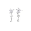 Brincos de Tarraxa Flor de Glicínia Roxa para Mulheres Prata de Lei S925 Brincos de Flor Nicho Luxo Leve Brincos Elegantes Presente de Aniversário para Namorada