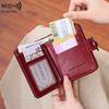 Monedero corto antimagnético RFID transfronterizo, multifuncional, con cremallera y hebilla, estilo retro europeo y americano para mujer.