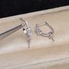 Accesorios DIY Joyería de Perlas Plata S925 Aretes de Cubo Aretes Vacíos Productos Semiterminados 8-10mm Accesorios Jg6017
