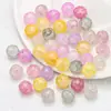 Nuevo Modelo en Stock 10 # Cuentas de Vidrio Imitación Piedra Natural en Forma de Flor, Vidrio Agrietado Pintado para Pulsera, Collar, Accesorios para Pasador DIY al por Mayor.