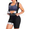 Traje de Sudoración Moldeador para Mujer Transfronterizo, Entrenamiento para Levantar el Pecho, Ropa Deportiva Moldeadora para Reducir el Vientre, Cintura Moldeada, Body de Manga Corta para Levantar los Brazos