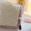 Touca de Algodão Pequena Floral Estilo Coreano Colcha de Gaze Colcha de Inverno Colcha de Primavera e Outono Acolchoada Veludo Acalmador para Bebê Colcha de Renda