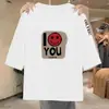 Comercio Electrónico Transfronterizo Comercio Exterior Mamá Camiseta de Siete Mangas Manga Corta Holgada Talla Grande Adelgazante Oculta Vientre Estampado Top Elegante