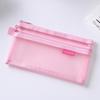 Estuche de malla transparente sin impresión, sencillo, para guardar cosméticos, pequeño, fresco, para exámenes, de gran capacidad, para estudiantes