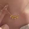 [Paz y Alegría] Implicación de Transbordo Collar Dorado para Mujer Nuevo Estilo Chino Estilo Nacional Gama Alta Versátil Cadena para Clavícula de Otoño e Invierno