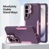 Adequado para Capa de Celular Samsung A57 Forerunner à Prova de Três Impactos, Suporte de Lente A37, A17 Anti-Queda, Capa Protetora A07