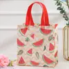 Bolsa de embalaje con estampado de frutas de dibujos animados, bolso de mano no tejido, almacenamiento plegable, impermeable, bolsa para llevar, bolsa de embalaje para compras