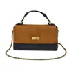 Bolso de Hombro de Cuero Esmerilado de Gama Alta con Cierre Bolso Acolchado para Mujer Estilo Nuevo 2025 Estilo Pequeño Fragante Bolso Cruzado con Cadena de Contraste