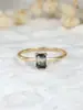 Anillo de moda súper vendido diseño rectangular retro ágata acuática para mujer lujo ligero temperamento de alta gama anillo versátil