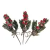 Esquejes de Navidad, Agujas de Pino, Piñas, Fruta de la Fortuna, Bayas Rojas, Decoraciones, Ramilletes de Cuerda de Cáñamo con Copos de Nieve, Manualidades Navideñas